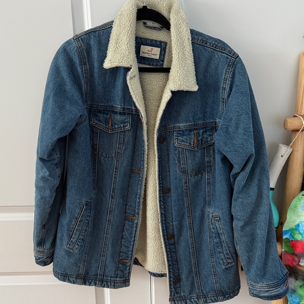 Blue Denim Jacket with Sherpa Lining